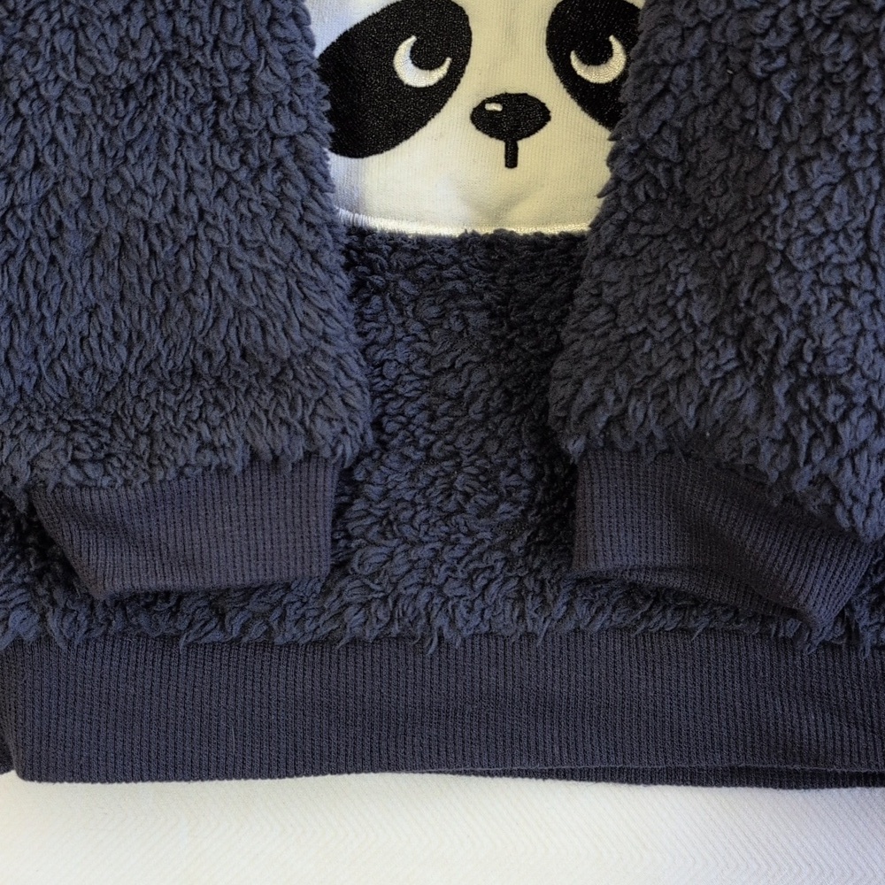 petit lem panda bear fluffy fleece sweatshirt 9 months baby - Picture 4 of 7